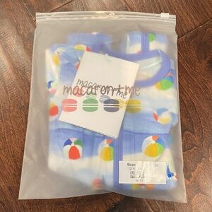 Macaron + Me Bamboo Beach Ball Footless Romper 12-18m NWT